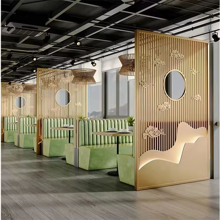 Theme Cafe Dining Space featuring Acoustic Brick Finish & Greenery Accents #32